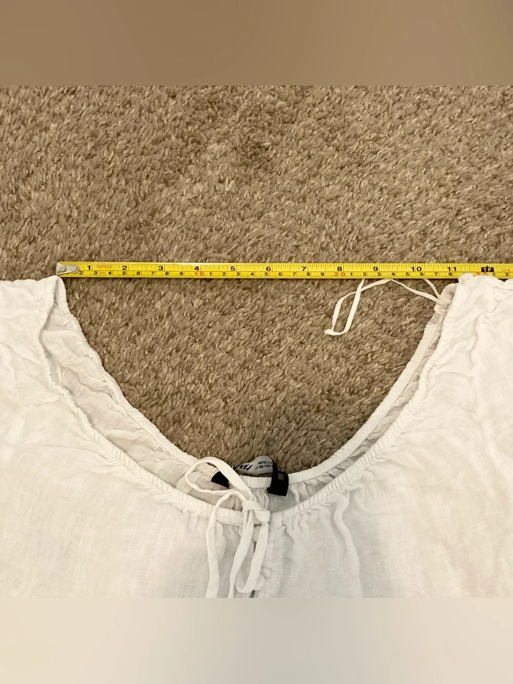 Linen Bow Milkmaid Blouse